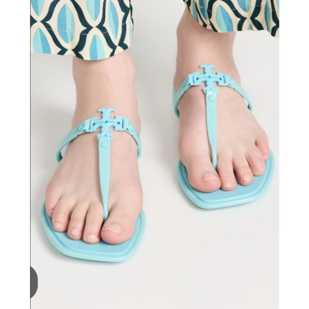 TORY BURCH Roxanne Jelly Sandals, size 10 M; strappy, flip flops, designer; Blue